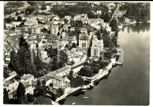Cartolina originale da collezione 1962 MEINA NO Veduta aerea del paese con il lago MAGGIORE Cartolina FG VG 1
