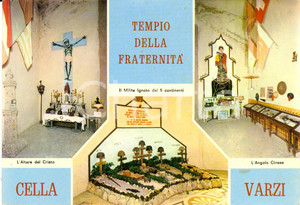 Cartolina originale da collezione 1970 ca CELLA DI VARZI PV Tempio della Fraternità  Vedutine Cartolina FG NV 1