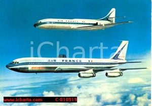 Cartolina originale da collezione 1970 ca AIR FRANCE Aerei passeggeri BOEING 707 in volo *Cartolina postale FG NV 1