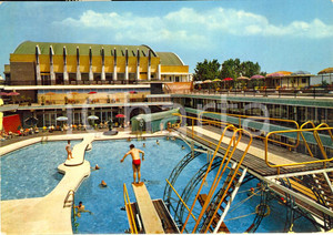 Cartolina originale da collezione 1975 ABANO TERME (PD) Piscina in zona CRISTOFORO COLOMBO Cartolina ANIMATA FG VG 1