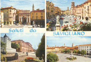 Cartolina originale da collezione 1970 ca SAVIGLIANO CN Vedutine con Caserma Trossarelli Cartolina FG NV 1