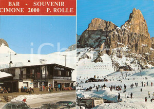 Cartolina originale da collezione 1980 PASSO ROLLE TN Bar souvenir CIMONE Cartolina FG VG 1
