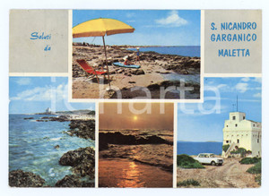 Cartolina originale da collezione 1966 SAN NICANDRO GARGANICO FG Vedutine di MALETTA Cartolina ANIMATA FG VG 1