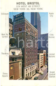 Cartolina originale da collezione 1981 NEW YORK (USA) Scorcio dell'Hotel BRISTOL *Cartolina FP VG 1