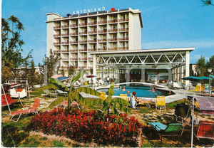 Cartolina originale da collezione 1972 MONTEGROTTO TERME PD Piscina Hotel ANTONIANO Cartolina ANIMATA VINTAGE 1