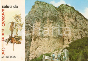 Cartolina originale da collezione 1972 PASSO PERTICA TN Scalatori alla ferrata G. BIASIN Cartolina FG VG 1