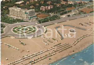 Cartolina originale da collezione 1956 RIMINI Veduta aerea della spiaggia Cartolina FG VG 1