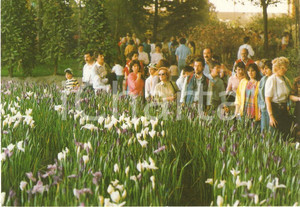 Cartolina originale da collezione 1991 GENOVA Visitatori alla Fiera EUROFLORA Esposizione fiori Cartolina FG NV 1