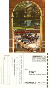 Cartolina originale da collezione 1960 TORINO Nuova FIAT 180/2100 pronta per prova su strada Cartolina VINTAGE FG 1