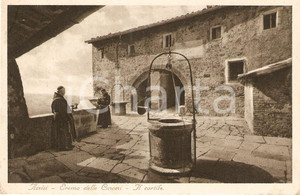 Cartolina originale da collezione 1934 ASSISI (PG) Frati all'Eremo delle Carceri Cartolina ANIMATA FP VG 1