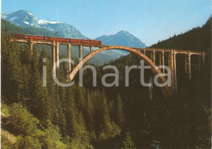 Cartolina originale da collezione 1975 ca SVIZZERA RhÃ¤tische Bahn RhB Viadotto Fiume LANGWIES *Cartolina FG NV 1