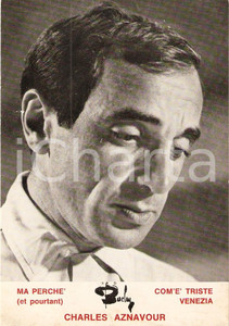 Cartolina originale da collezione 1970 ca MUSICA Charles AZNAVOUR Com'Ã¨ triste Venezia BARCLAY *Foto seriale 1