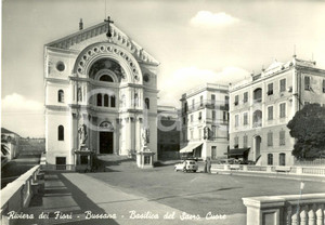 Cartolina originale da collezione 1958 BUSSANA IM Riviera dei Fiori  Basilica del Sacro Cuore Cartolina FG VG 1