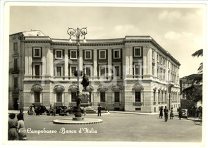 Cartolina originale da collezione 1960 ca CAMPOBASSO Veduta della BANCA D ITALIA Cartolina ANIMATA FG VG 1