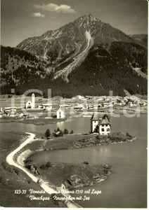 Cartolina originale da collezione 1956 CURON VENOSTA (BZ) Veduta RESIA NUOVA con il lago *Cartolina FG VG 1