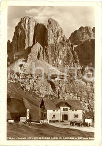 Cartolina originale da collezione 1937 PASSO DI GARDENA (BZ) Rifugio PASSO DI GARDENA e monte SELLA *FG VG 1