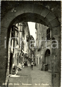 Cartolina originale da collezione 1955 PORTOVENERE (SP) Scorcio di via Giovanni CAPPELLINI Cartolina ANIMATA FG VG 1