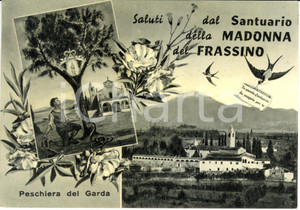 Cartolina originale da collezione 1959 PESCHIERA DEL GARDA (VR) Il santuario della MADONNA del FRASSINO * FG VG 1
