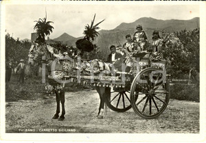 Cartolina originale da collezione 1961 PALERMO Il tipico carretto siciliano * Cartolina ANIMATA FG VG 1