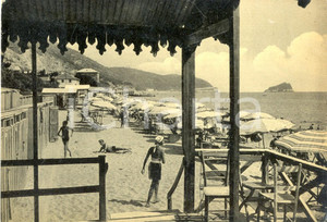 Cartolina originale da collezione 1952 SPOTORNO (SV) Veduta della spiaggia dallo stabilimento *Cartolina animata 1