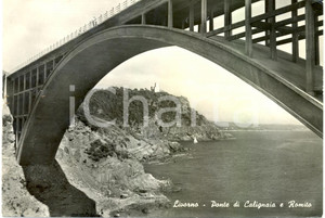 Cartolina originale da collezione 1955 ca LIVORNO Il ponte CALIGNAIA e scogliera ROMITO *Cartolina FG VG 1