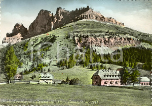 Cartolina originale da collezione 1954 NOVA LEVANTE BZ Passo COSTALUNGA con monte CATINACCIO  Cartolina FG VG 1