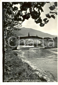 Cartolina originale da collezione 1957 DARFO BS Scorcio del fiume OGLIO e ponte MONTECCHIO Cartolina FG VG 1