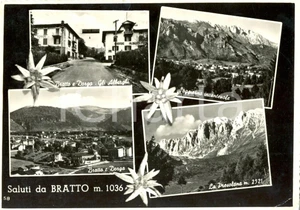 Cartolina originale da collezione 1956 CASTIONE DELLA PRESOLANA BG Vedutine di BRATTO e DORGA Cartolina FG VG 1