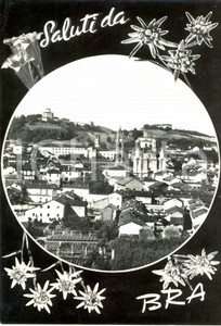 Cartolina originale da collezione 1962 BRA (CN) Veduta panoramica del paese *Cartolina postale FG VG 1