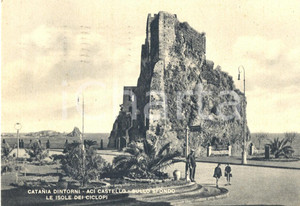Cartolina originale da collezione 1949 ACI CASTELLO CT Veduta delle Isole dei CICLOPI Cartolina ANIMATA FG VG 1