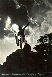 Cartolina originale da collezione 1954 LEGNANO (MI) Monumento ad ALBERTO DA GIUSSANO  *Cartolina postale FG VG 1