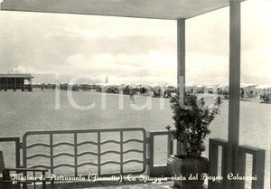 Cartolina originale da collezione 1960 PIETRASANTA (LU) FIUMETTO La spiaggia vista dal BAGNO COLUCCINI  *FG VG 1