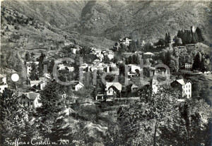 Cartolina originale da collezione 1958 TORRIGLIA GE Veduta di PASSO DELLA SCOFFERA e del castello FG VG 1