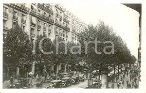 Cartolina originale da collezione 1937 PARIGI F Veduta del Boulevard Haussmann  AUTOMOBILI Cartolina animata 1