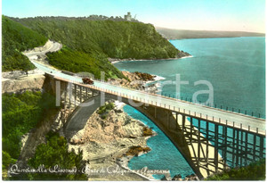 Cartolina originale da collezione 1956 LIVORNO Autocarro sul ponte CALIGNAIA alla QUERCIANELLA *Cartolina FG VG 1