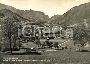 Cartolina originale da collezione 1953 VALLE SERIANA (BG) OGNA e VILLA D'OGNA visti da levante *Cartolina FG VG 1