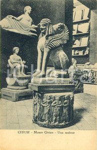Cartolina originale da collezione 1925 ca ARTE Museo Civico CHIUSI - Sculture di una sezione *Cartolina FP NV 1