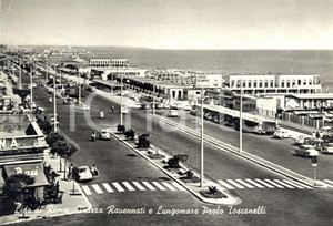Cartolina originale da collezione 1965 OSTIA LIDO (ROMA) Piazza RAVENNATI e lungomare Paolo TOSCANELLI *ANIMATA VG 1