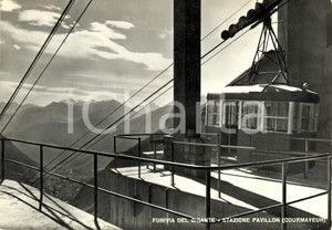 Cartolina originale da collezione 1950 ca COURMAYEUR (AO) Stazione PAVILLON della funivia del GIGANTE *FG VG 1