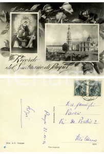 Autografo originale 1954 POMPEI (NA) Vedutine del santuario *Autografo mons. Sergio VARESI FG VG 1