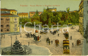 Cartolina originale da collezione 1920 ca PALERMO Veduta di Piazza MARINO e GIARDINO GARIBALDI *Cartolina FP NV 1