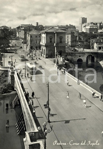 Cartolina originale da collezione 1950 ca PADOVA Veduta Corso del POPOLO con passanti *ANIMATA con corriera FG NV 1