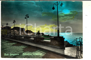 Cartolina originale da collezione 1963 RODI GARGANICO FG Belvedere notturno Cartolina postale ANIMATA FG VG 1