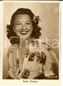 Autografo originale 1960 ca Ritratto di Paola BARBARACartolina con AUTOGRAFO FG VG 1