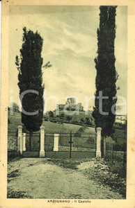 Cartolina originale da collezione 1945 ARZIGNANO (VI) Veduta del castello con cipressi *Cartolina postale FP VG 1
