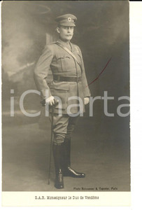 Cartolina originale da collezione 1920 S.A.R. Le Duc de VENDOME en uniforme et mÃ©dailles Carte postale 1