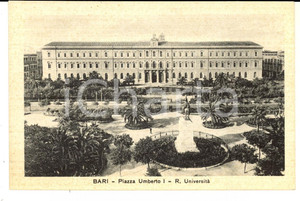 Cartolina originale da collezione 1930 ca BARI Piazza Umberto I e Regia UniversitÃ  *Cartolina FP NV 1