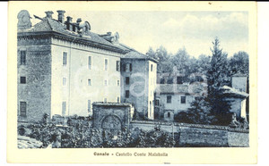 Cartolina originale da collezione 1921 CANALE D'ALBA (CN) Castello del conte MALABAILA *Cartolina FP 1