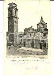 Cartolina originale da collezione 1904 TORINO Chiesa cattedrale di SAN GIOVANNI Cartolina postale FP VG 1
