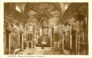 Cartolina originale da collezione 1940 ca CHIAVARI (GE) Interno Chiesa di SAN GIACOMO di RUPINARO *Cartolina FP NV 1